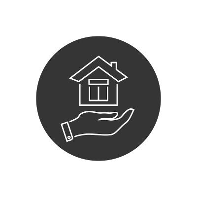 保存房子线图标。矢量图