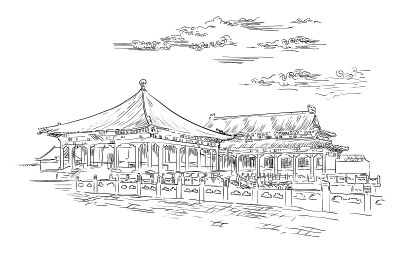 中国手绘地标