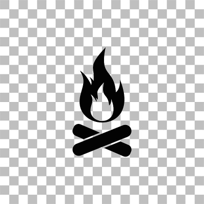 Bonfire, Campfire icon flat