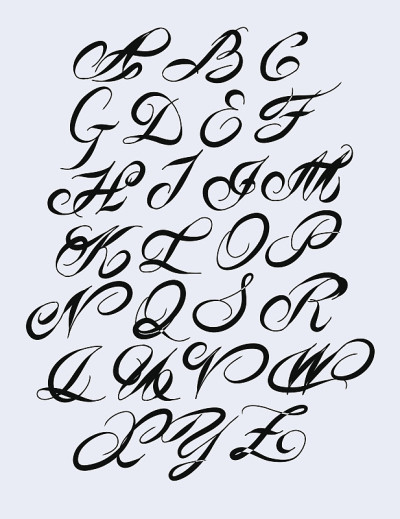 书法字母。设计元素