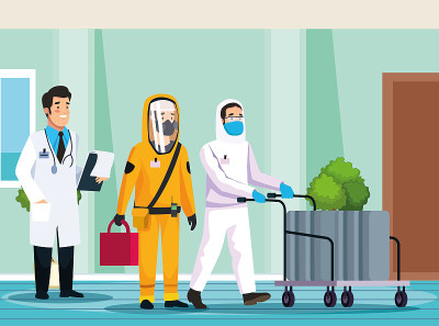 具有医生性质的生物危害清洁人员