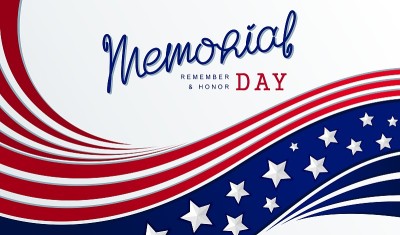 阵亡将士纪念日。美国国家假日。美国爱国主义背景设计。条纹和星星的组成。向量模板