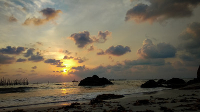 日落海滩