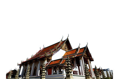 泰国白底白底的苏塔寺是著名的旅游胜地