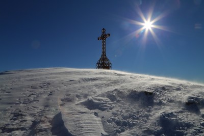 Pratomagno山顶的雪