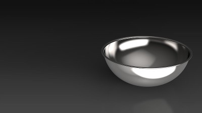 碗黑色背景一个直角3D渲染