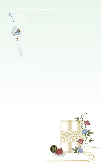 夏季经典日本矢量插画图案框架5