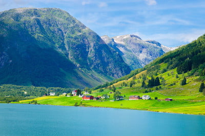 索格尼峡湾全景，挪威最美丽的峡湾之一