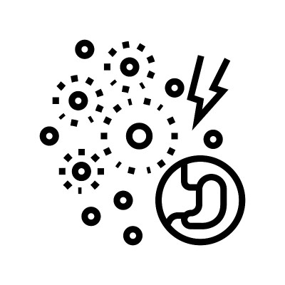 感染消化系统线图标矢量插图