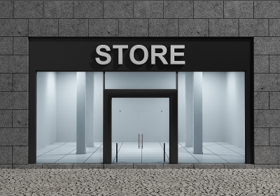 现代空店面与大窗户