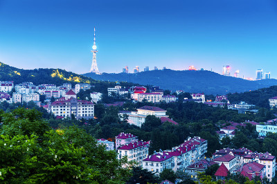 中国青岛的德国式历史建筑。