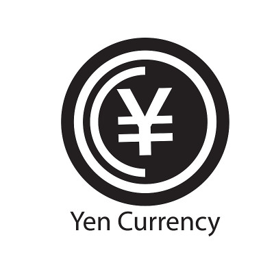 日元货币图标黑色矢量插图