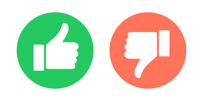 Do and Don't symbols. Thumbs up and thumbs down ci