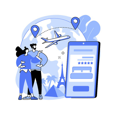 酒店和旅游俱乐部抽象概念矢量插图。