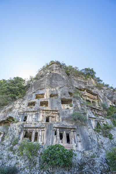 阿明塔斯墓的风景，在Fethiye Muğla。