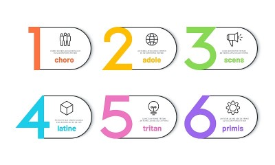 infograph步。6个选项业务时间表日历，组织工作流图，财务号码信息图。向量信息图