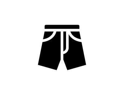 短裤穿图标。隔离海滩夏季游泳短裤符号-向量