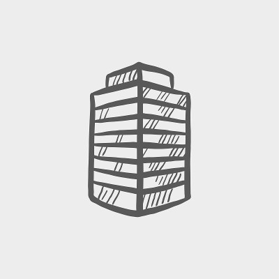 办公楼草图手绘涂鸦图标