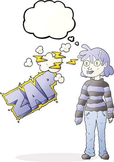 思想泡泡卡通随意外星人女孩用心灵感应