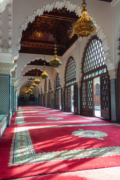 默罕默德五世(Mausoleum of Mohammed V)的红地毯和华丽的门