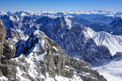 从德国巴伐利亚Zugspitze观看