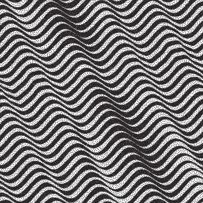 波浪的背景。黑白颗粒点状设计。点彩派的模式。点画矢量插图。