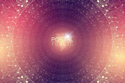 Geometric abstract background tunnel or wormhole w