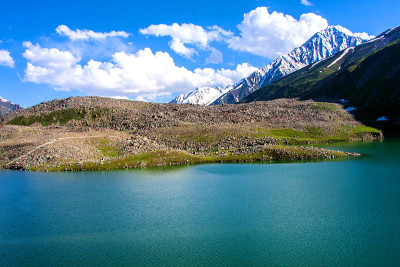 巴基斯坦的湖泊，风景，河流，山脉。
