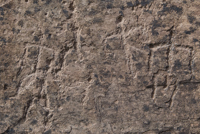 刻在石头上的古代岩画。