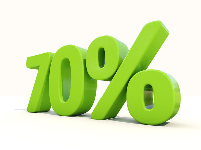 70%百分比率图标上的白色背景