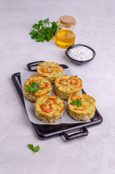 蔬菜松饼配虾