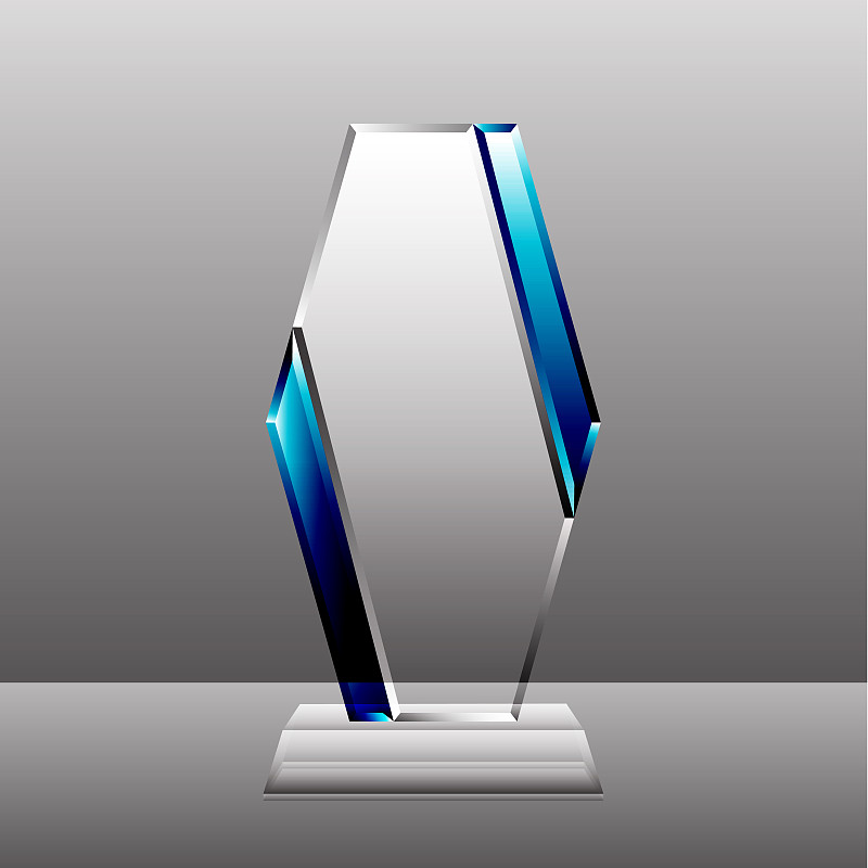 Crystal trophy certificate design template. Vector