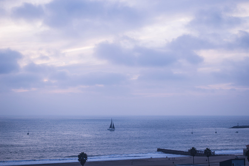 美丽的日落在Playa del Rey, CA