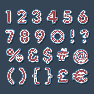数字字母与白色灯泡