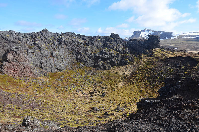 冰岛的埃尔堡火山口