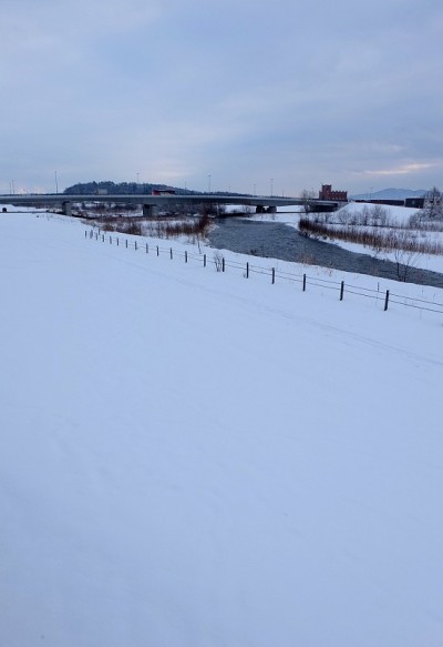 城市冬天的雪景