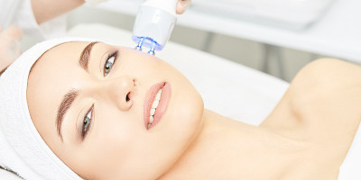 Light infrared therapy. Cosmetology head procedure