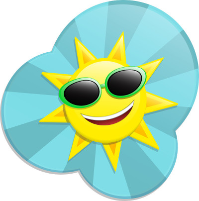 夏日太阳戴着太阳镜