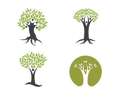 家族树标志模板矢量插图