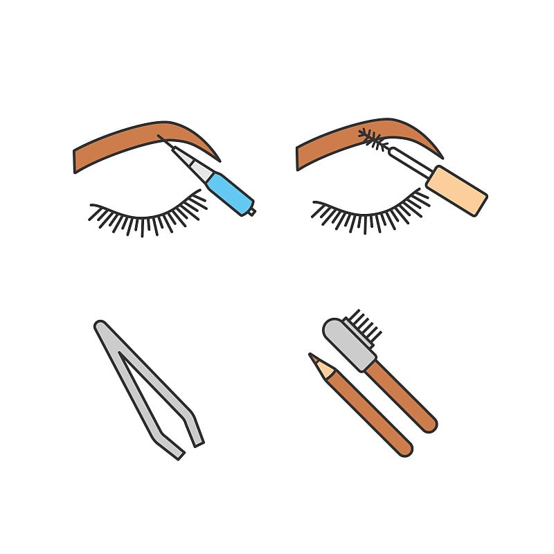 Eyebrows shaping icons