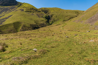 英格兰坎布里亚郡考特利喷口附近的约克郡山谷景观