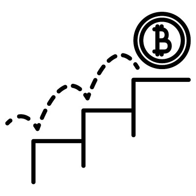 加密货币的增长率图表。比特币的分析。一个成功的投资。图标，矢量，轮廓，孤立，48像素。