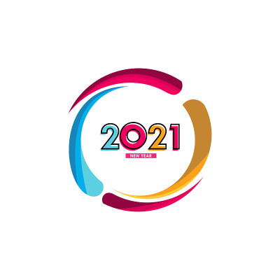 新年快乐2021年庆祝矢量模板设计插图