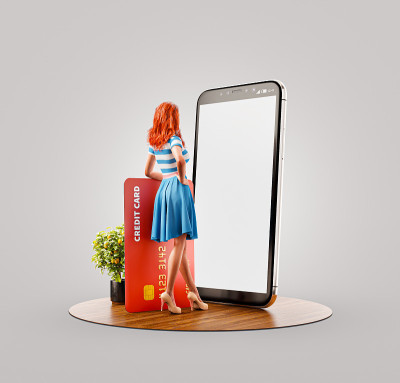 不寻常的3d插图智能手机应用程序