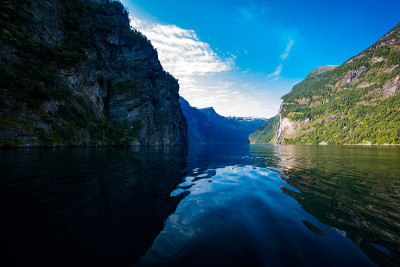 盖兰格峡湾全景和无人机景观，盖兰格峡湾，挪威