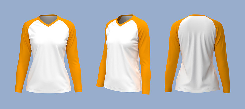 长袖raglan t恤模型