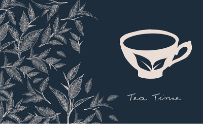 下午茶时间。手画一杯茶。