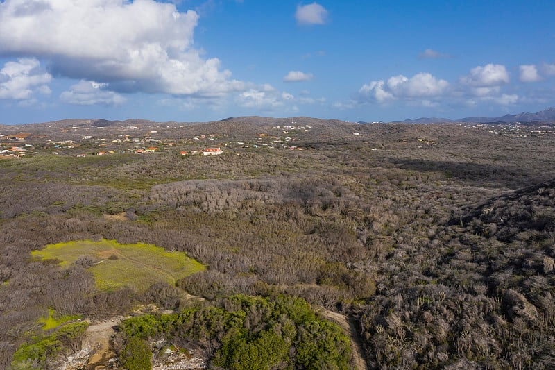 鸟瞰图在Curaçao/加勒比/荷属安的列斯群岛北部海岸的博卡阿森松岛