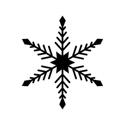 简单的雪花黑色线条