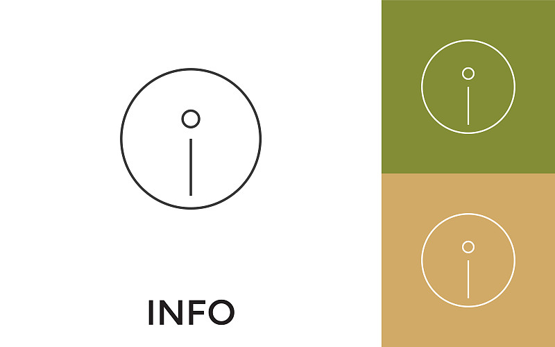 Editable Info Thin Line Icon with Title. Useful Fo